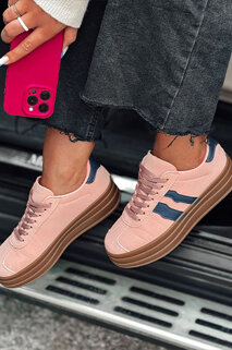 Sneakersy damskie STRIPEY z platformą różowe Dstreet ZY0553