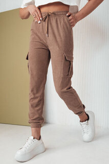Spodnie damskie dresowe FLAYON kamelowe Dstreet UY2061