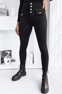 Spodnie damskie jeansowe SKULL czarne Dstreet UY1752