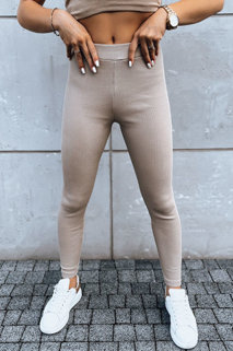 Spodnie damskie legginsy OLIVE BRANCH beżowe Dstreet UY1611