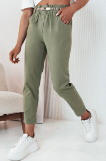 Spodnie damskie materiałowe ERLON zieone Dstreet UY2100