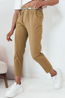 Spodnie damskie materiałowe ERLON żółte Dstreet UY2029