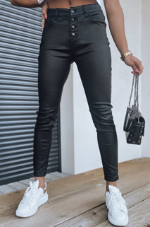 Spodnie damskie woskowane AMBER czarne Dstreet UY1319