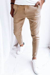 Spodnie męskie casual kamelowe Dstreet UX4005