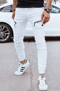 Spodnie męskie jeansowe bojówki białe Dstreet UX4361