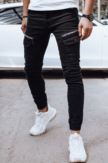 Spodnie męskie jeansowe bojówki czarne Dstreet UX4359