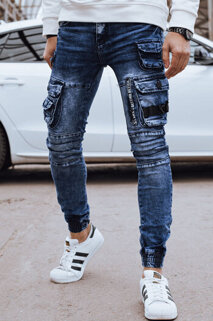 Spodnie męskie jeansowe bojówki niebieskie Dstreet UX4327