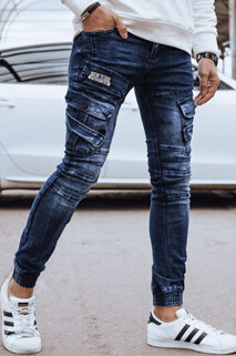 Spodnie męskie jeansowe bojówki niebieskie Dstreet UX4329