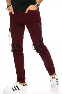 Spodnie męskie jeansowe bordowe Dstreet UX2933