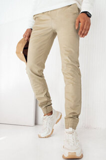 Spodnie męskie jeansowe joggery jasnobeżowe Dstreet UX4186