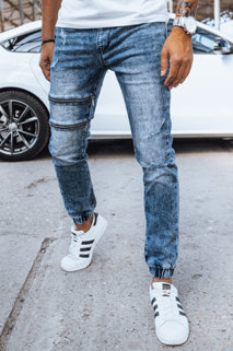 Spodnie męskie jeansowe joggery niebieskie Dstreet UX4037