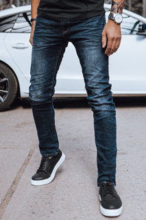 Spodnie męskie jeansowe slim fit niebieskie Dstreet UX4033