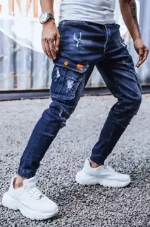 Spodnie męskie jeansowe typu bojówki granatowe Dstreet UX3262