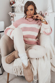 Sweter damski AMELIA różowo-biały Dstreet MY1855