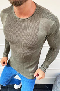 Sweter męski wkładany przez głowę khaki WX1585