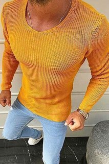 Sweter męski wkładany przez głowę żółty WX1590