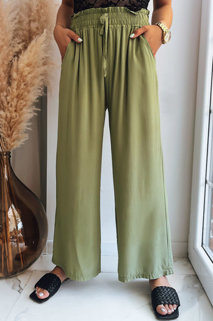Szerokie spodnie damskie ALANDIS oliwkowe Dstreet UY1547