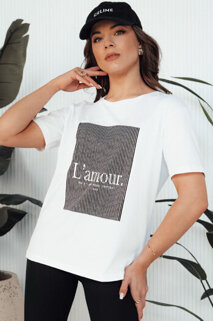 T-shirt damski LAMOUR biały Dstreet RY2588
