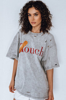 T-shirt damski TOUCH jasnoszary Dstreet RY2629