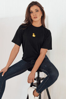 T-shirt damski z naszywką MIA ROSE czarny Dstreet RY2255