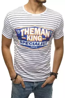 T-shirt męski z nadrukiem biały Dstreet RX4395
