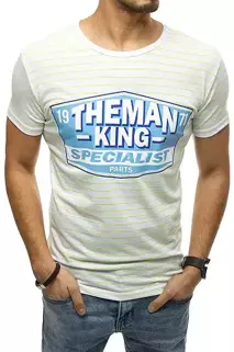 T-shirt męski z nadrukiem biały Dstreet RX4396