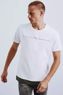 T-shirt męski z nadrukiem biały Dstreet RX4641