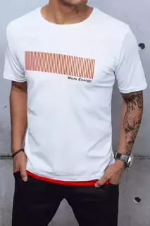 T-shirt męski z nadrukiem biały Dstreet RX4650z