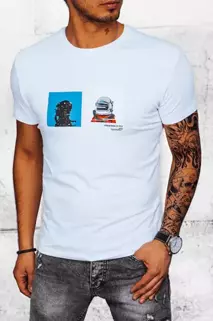 T-shirt męski z nadrukiem biały Dstreet RX5067
