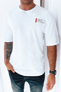 T-shirt męski z nadrukiem biały Dstreet RX5302