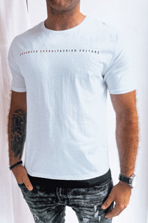 T-shirt męski z nadrukiem biały Dstreet RX5347