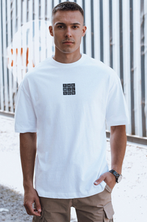 T-shirt męski z nadrukiem biały Dstreet RX5524