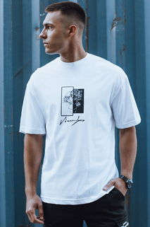 T-shirt męski z nadrukiem biały Dstreet RX5525