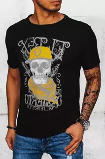 T-shirt męski z nadrukiem czarny Dstreet RX5091