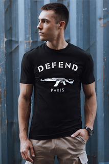 T-shirt męski z nadrukiem czarny Dstreet RX5579
