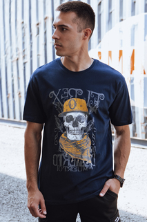 T-shirt męski z nadrukiem granatowy Dstreet RX5618