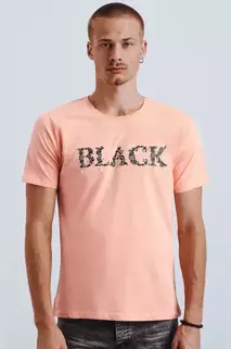 T-shirt męski z nadrukiem różowy Dstreet RX4592