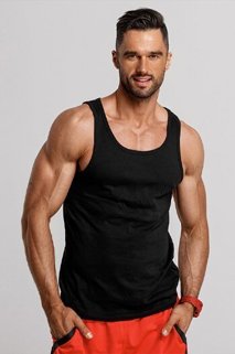 Tank top męski bez nadruku czarny Dstreet RX3495