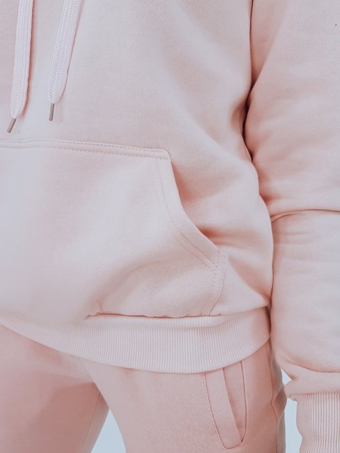 Bluza damska BASIC z kapturem baby pink BY0284