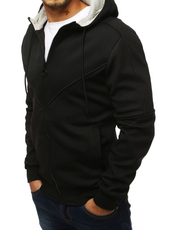 Bluza męska rozpinana z kapturem czarna Dstreet BX4141