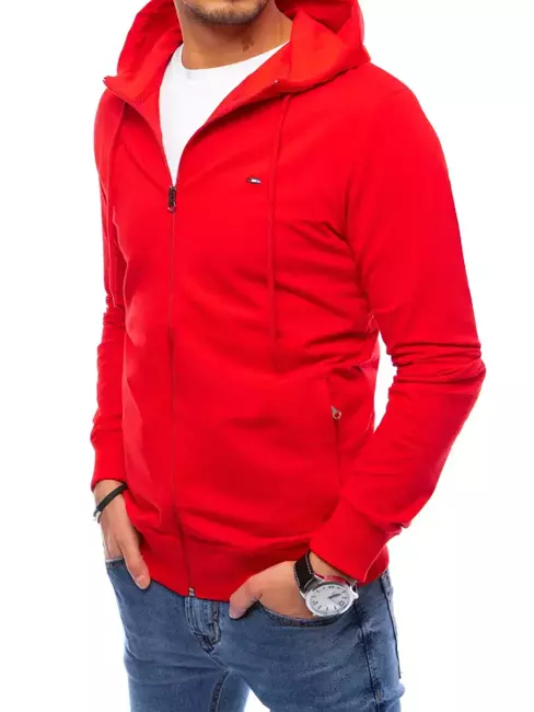 Bluza męska rozpinana z kapturem czerwona Dstreet BX5213