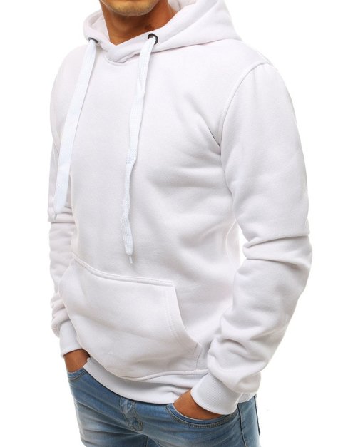 Bluza męska z kapturem biała BX3906