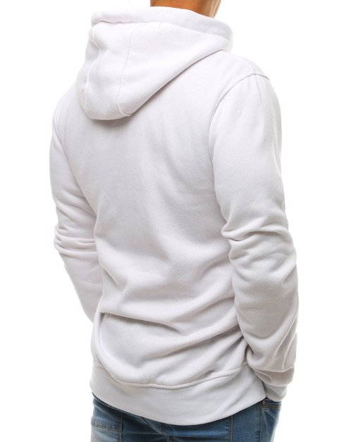 Bluza męska z kapturem biała BX3906