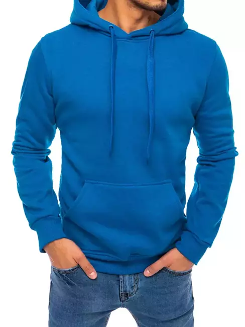 Bluza męska z kapturem błękitna Dstreet BX5081