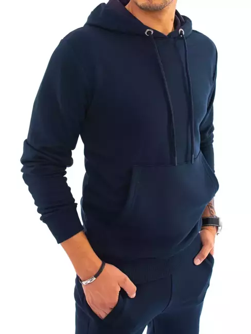 Bluza męska z kapturem ciemnoniebieska Dstreet BX5021