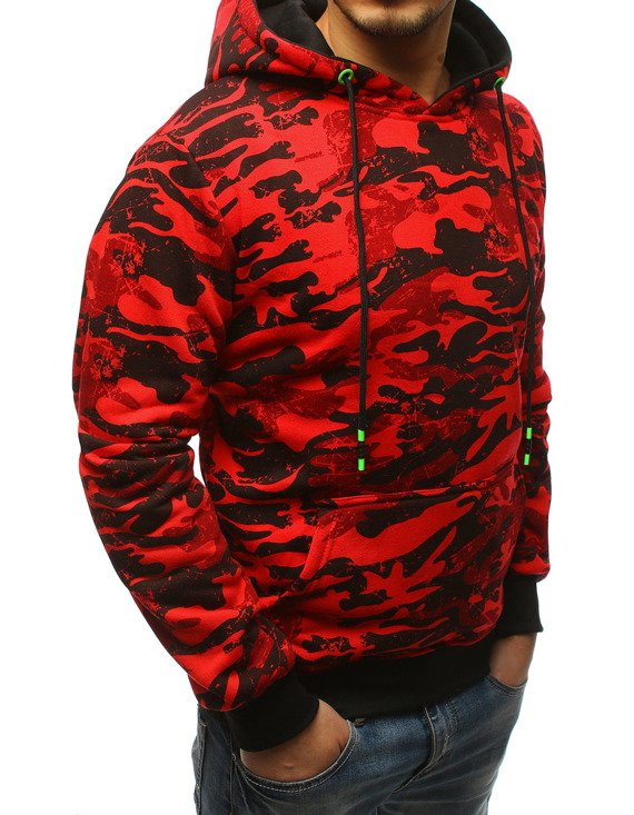 Bluza męska z kapturem czerwona Dstreet BX3824