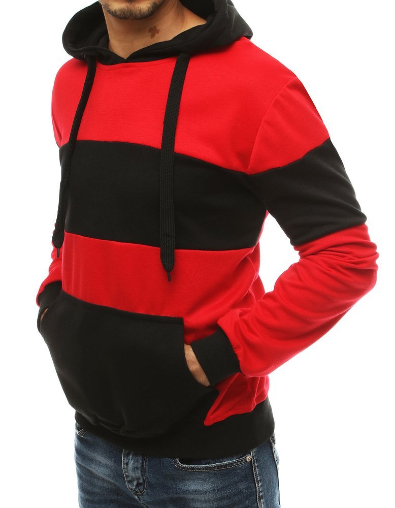 Bluza męska z kapturem czerwona Dstreet BX4656