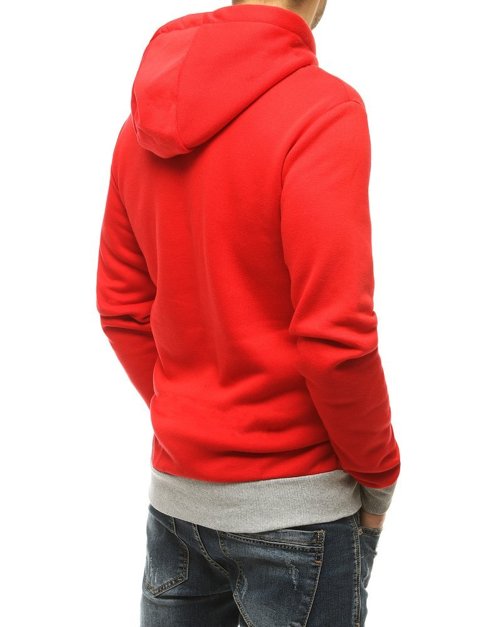 Bluza męska z kapturem czerwona Dstreet BX4871
