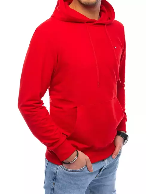 Bluza męska z kapturem czerwona Dstreet BX5225