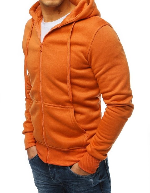 Bluza męska z kapturem pomarańczowa Dstreet BX4500